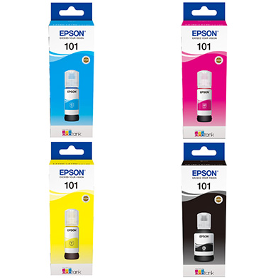 Epson EcoTank 101 Ink Bottle Value Pack CMY (6K Pages) K (7.5K Pages)