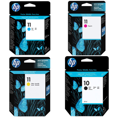 HP 10/11 CMYK Ink Cartridge Value Pack