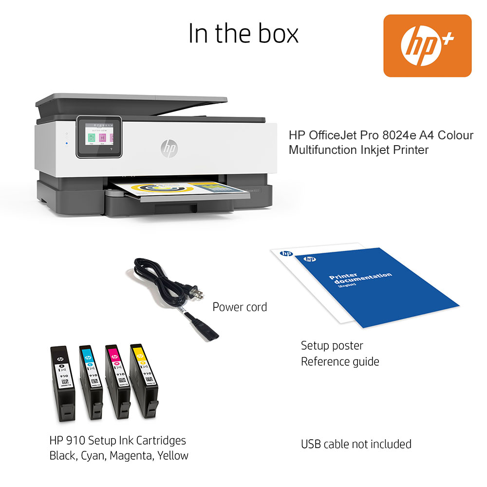 Hp Officejet Pro 8024e Colour Multifunction Inkjet Printer With Hp Plus 229w8b