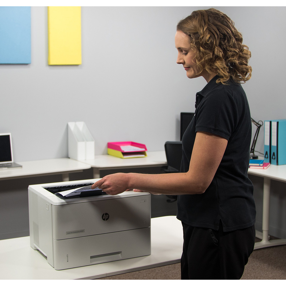 Woman using printer