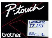 Brother TZ253 TZ-253 24mm Laminated Labelling Tape (BLUE ON WHITE)