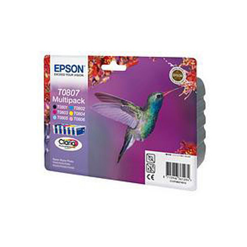 Genuine Epson T0807 Colour Ink Cartridge Multi 6 Pack