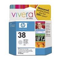 Genuine HP No.38 Light Grey Pigment Ink Cartridge with Vivera Ink