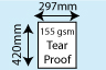 A3 Tear Proof media 155gsm (200 Shts)