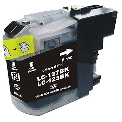 Compatible Brother LC-127XL Hi-Cap Black Ink Cartridge (1,200 Pages)