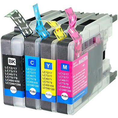 Compatible Brother LC-1280XL Ink Cartridge Multipack CMY (1,200 Pages) K (2,400 Pages)