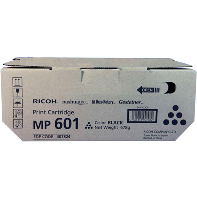 Ricoh 407824 MP 601 Black Toner Cartridge (25,000 pages)
