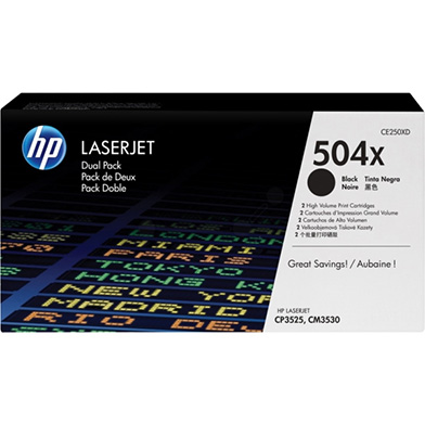 HP 504X Black Toner Dual Pack (2 x 10,500 Pages)