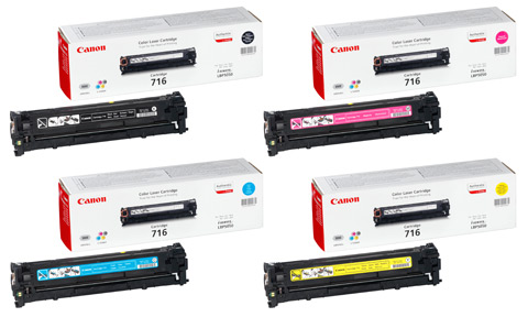 Canon 716 Toner Rainbow Pack CMY (1,500 Pages) + Black (2,300 Pages)