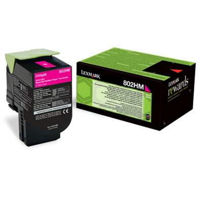 Lexmark 80C2HME High Yield Magenta Toner Cartridge (3,000 Pages)