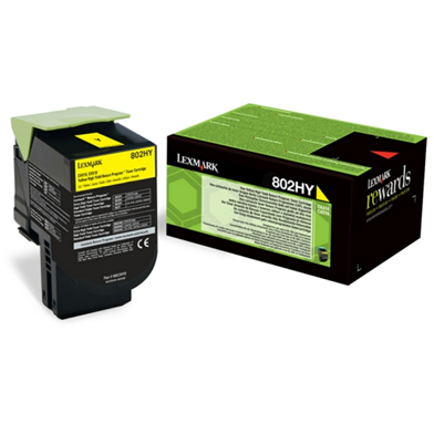 Lexmark 80C2HYE High Yield Yellow Toner Cartridge (3,000 Pages)