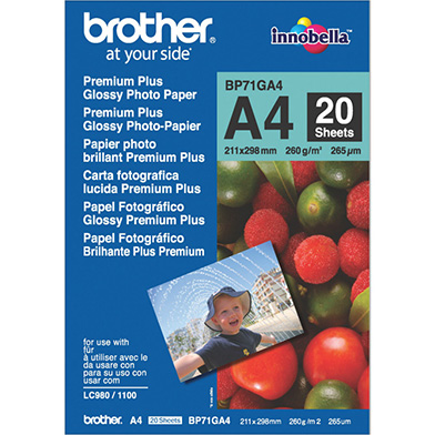 Brother BP71GA4 A4 Glossy Photo Paper (20 Sheets)