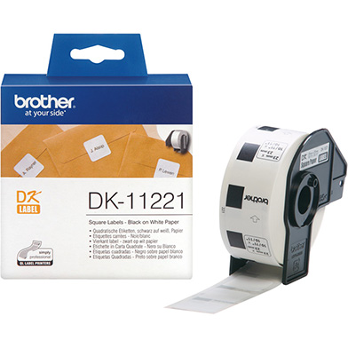 Brother DK11221 DK-11221 23mm Square Label Roll (BLACK ON WHITE)