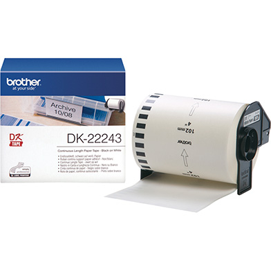 Brother DK22243 DK-22243 102mm Continuous Label Roll (BLACK ON WHITE)