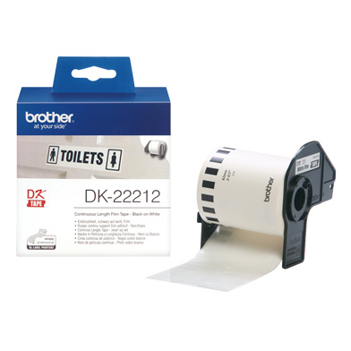 Brother DK22212 DK-22212 62mm Continuous Film Label Roll (BLACK ON WHITE)