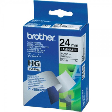 Brother HG251 HG-251 24mm High Grade Labelling Tape (BLACK ON WHITE)