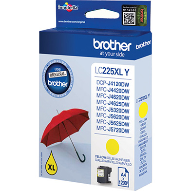 Brother LC225XLY XL Yellow Ink Cartridge (1,200 Pages)