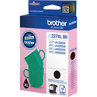 Brother LC227XLBK XL Black Ink Cartridge (1,200 Pages)