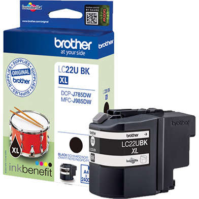 Brother LC22UBK LC-22UBK Black Ink Cartridge (2,400 Pages)