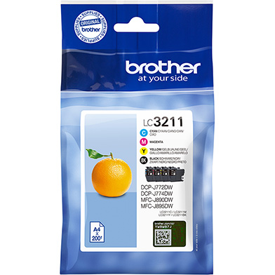 Brother LC3211VAL LC-3211 Ink Cartridge Value Pack CMYK (200 Pages)