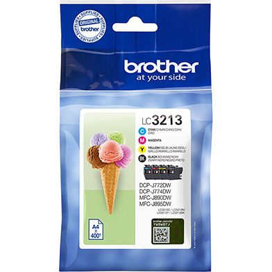 Brother LC3213VAL LC-3213 Ink Cartridge Value Pack CMYK (400 Pages)