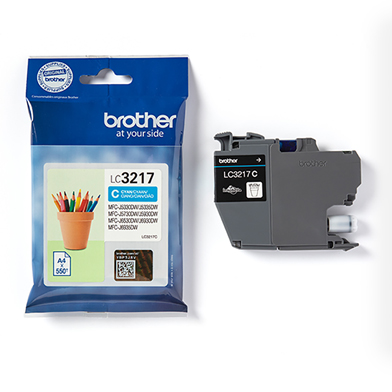 Brother LC3217C Cyan Standard Ink Cartridge (550 Pages)