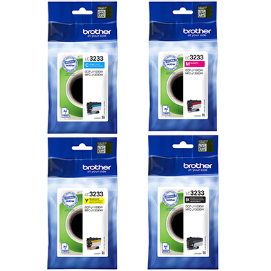 Brother  LC-3233 Ink Cartridge Value Pack CMY (1.5K Pages) K (3K Pages)