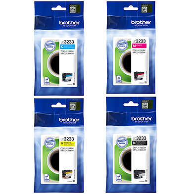 Brother LC-3233 Ink Cartridge Value Pack CMY (1.5K Pages) K (3K Pages)