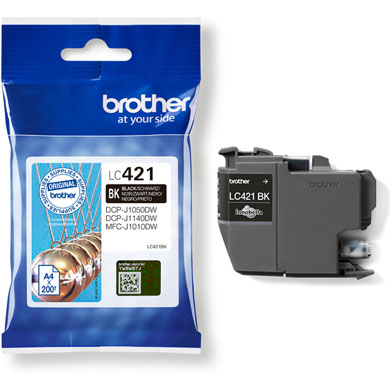 Brother LC421BK LC-421BK Black Ink Cartridge (200 Pages)