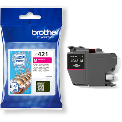 Brother LC421M LC-421M Magenta Ink Cartridge (200 Pages)
