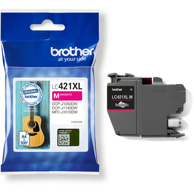 Brother LC421XLM LC-421XLM High Capacity Magenta Ink Cartridge (500 Pages)