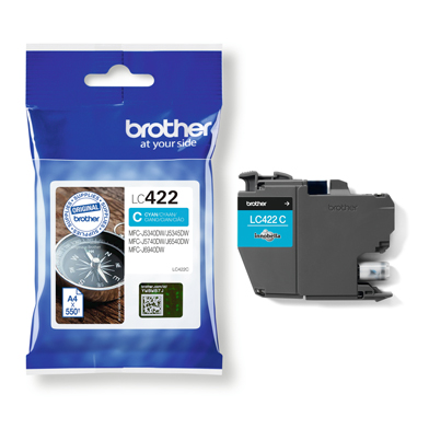 Brother LC422C LC-422C Cyan Ink Cartridge (550 Pages)