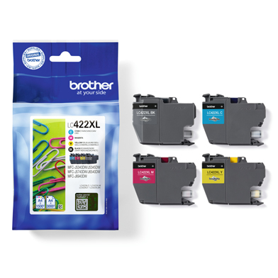 Brother LC-422XL High Capacity Ink Cartridge Multipack CMY (1.5K Pages) K (3K Pages)