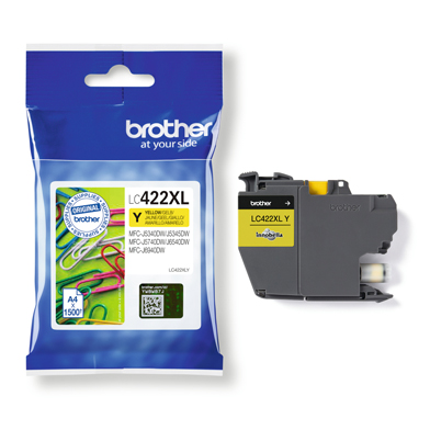 Brother LC422XLY LC-422XLY High Capacity Yellow Ink Cartridge (1,500 Pages)