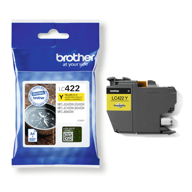 Brother LC422Y LC-422Y Yellow Ink Cartridge (550 Pages)