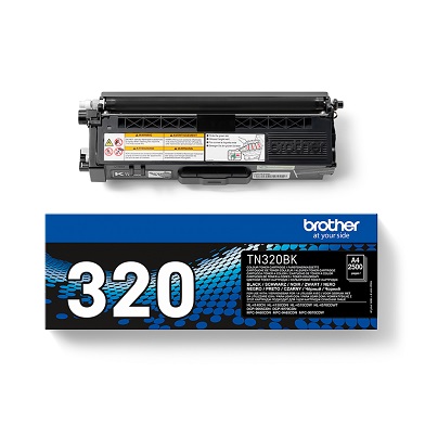 Brother TN-320BK Black Toner Cartridge (2,500 Pages)  