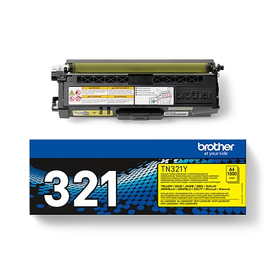 Brother TN321Y TN-321Y Yellow Toner Cartridge (1,500 Pages)