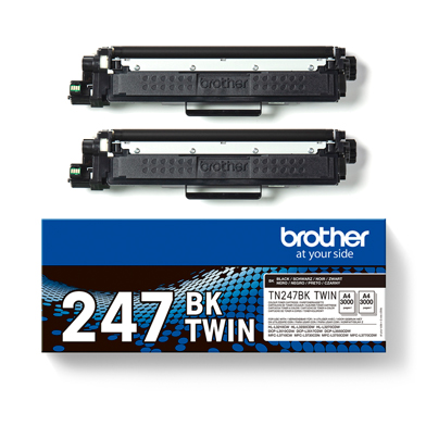 Brother TN247BKTWIN TN-247BK Black Toner Cartridge Twin Pack (2 x 3,000 Pages)
