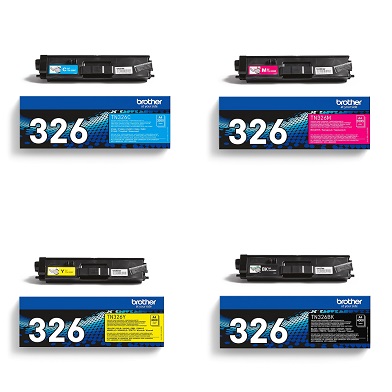 Brother  TN-326 High Capacity Toner Cartridge Value Pack CMY (3.5K Pages) K (4K Pages)