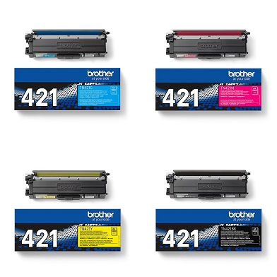 Danmark mobil kalligrafi Brother TN-421 Toner Rainbow Pack CMY (1,800 Pages) K (3,000 Pages)