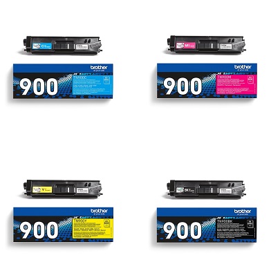 Brother TN-900 Toner Cartridge Value Pack CMYK (6,000 Pages)