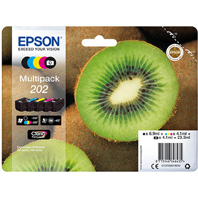 Epson C13T02E74010 202 Claria Premium Ink Multipack CMY (300 Pages) K (250 Pages) Photo Black (400 Pages)