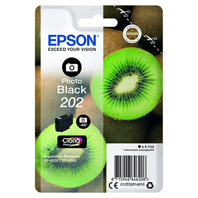Epson C13T02F14010 202 Claria Premium Photo Black Ink Cartridge (400 Pages)