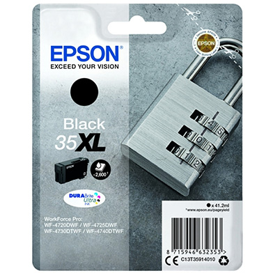Epson C13T35914010 35XL Black DURABrite Ultra Ink Cartridge (2,600 Pages)