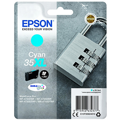 Epson C13T35924010 35XL Cyan DURABrite Ultra Ink Cartridge (1,900 Pages)