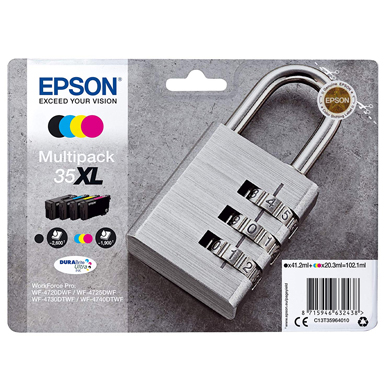 Epson C13T35964010 35XL High Capacity Ink Cartridge Multipack CMY (1,900 Pages) K (2,600 Pages)