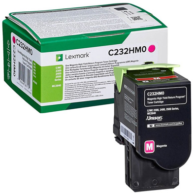 Lexmark C232HM0 Magenta High Yield Return Programme Toner Cartridge (2,300 Pages)