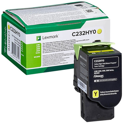 Lexmark C232HY0 Yellow High Yield Return Programme Toner Cartridge (2,300 Pages)