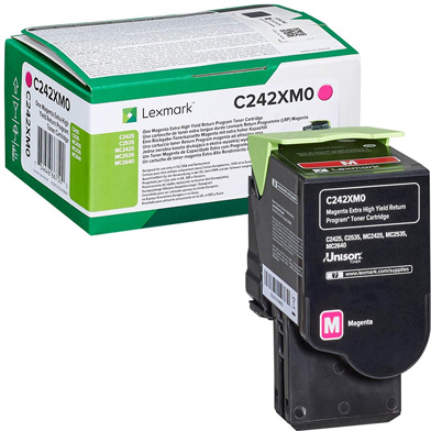 Lexmark C242XM0 Magenta Extra High Yield Return Program Toner Cartridge (3,500 Pages)