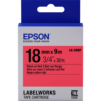 Epson C53S655002 LK-5RBP Pastel Label Cartridge (Black/Red) (18mm x 9m)